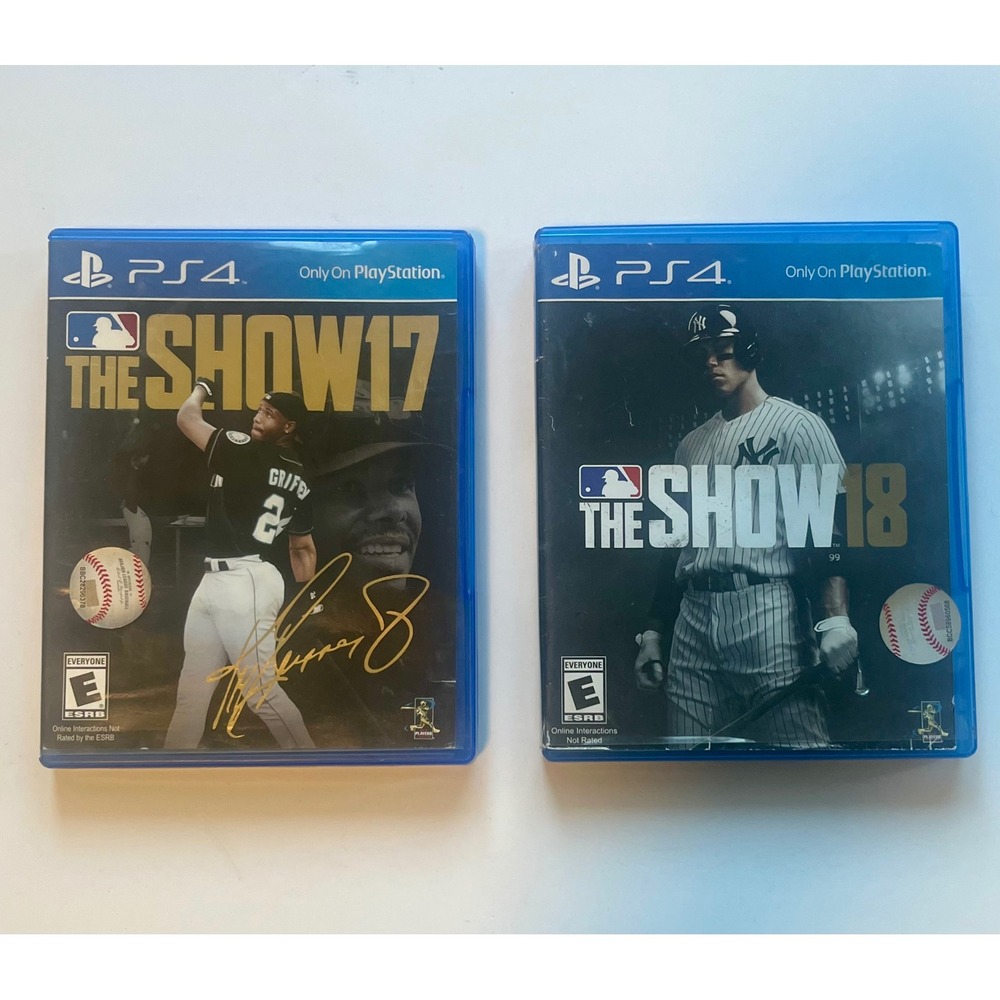 MLB The Show 17 & 18 PS4 PlayStation 4 Baseball Video Games Set -Excellent Cond.